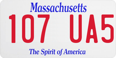 MA license plate 107UA5