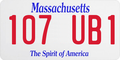 MA license plate 107UB1