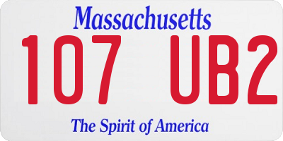 MA license plate 107UB2