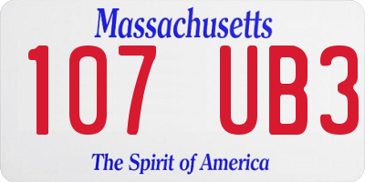 MA license plate 107UB3