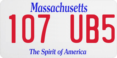 MA license plate 107UB5