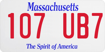 MA license plate 107UB7