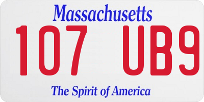 MA license plate 107UB9