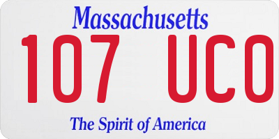 MA license plate 107UC0