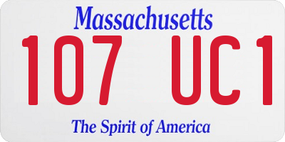 MA license plate 107UC1