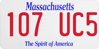 MA license plate 107UC5