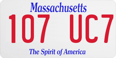 MA license plate 107UC7