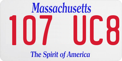 MA license plate 107UC8