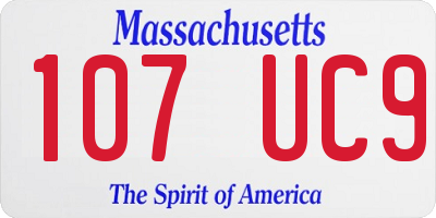 MA license plate 107UC9