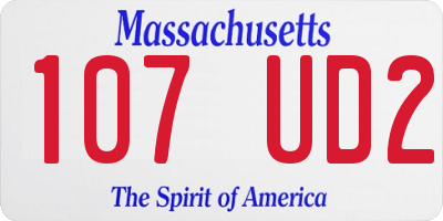MA license plate 107UD2