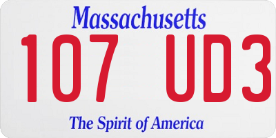 MA license plate 107UD3