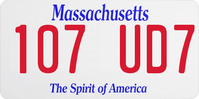 MA license plate 107UD7