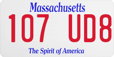 MA license plate 107UD8