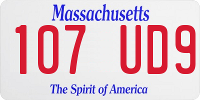 MA license plate 107UD9