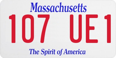 MA license plate 107UE1