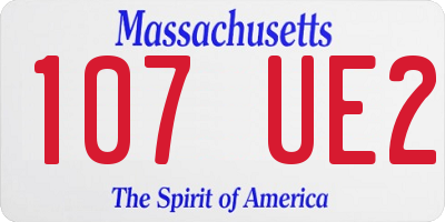 MA license plate 107UE2