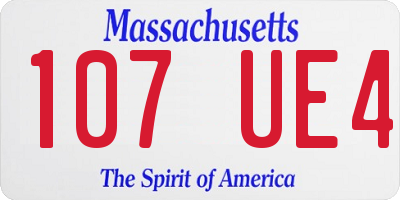 MA license plate 107UE4