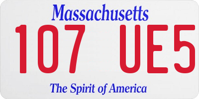 MA license plate 107UE5