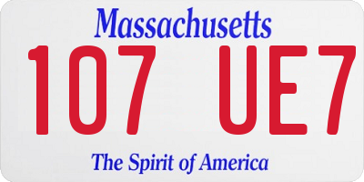 MA license plate 107UE7