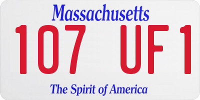 MA license plate 107UF1