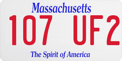 MA license plate 107UF2