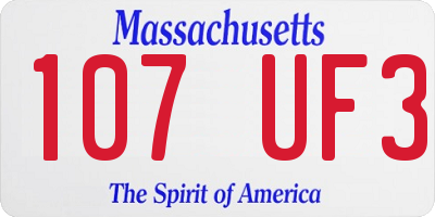 MA license plate 107UF3