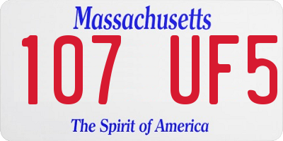 MA license plate 107UF5