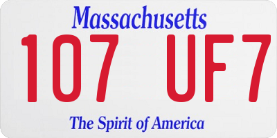 MA license plate 107UF7