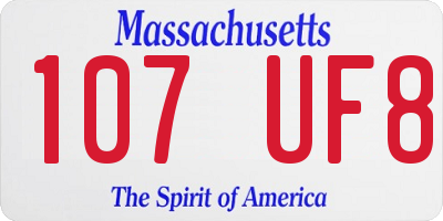 MA license plate 107UF8