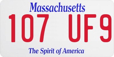 MA license plate 107UF9