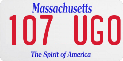 MA license plate 107UG0