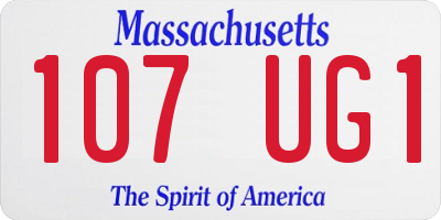 MA license plate 107UG1