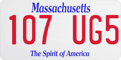 MA license plate 107UG5