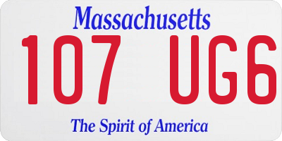 MA license plate 107UG6