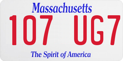 MA license plate 107UG7
