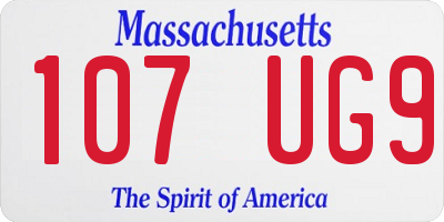 MA license plate 107UG9