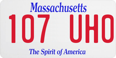 MA license plate 107UH0