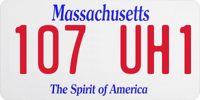 MA license plate 107UH1