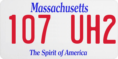 MA license plate 107UH2