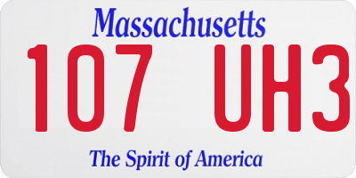 MA license plate 107UH3