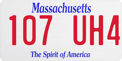 MA license plate 107UH4