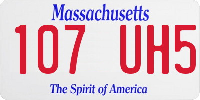 MA license plate 107UH5