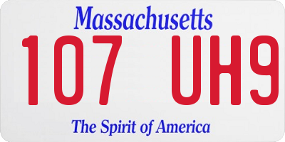 MA license plate 107UH9