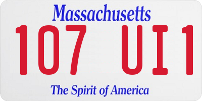 MA license plate 107UI1