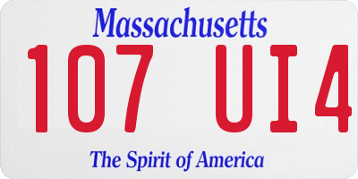 MA license plate 107UI4