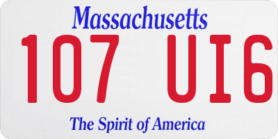 MA license plate 107UI6