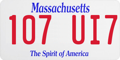 MA license plate 107UI7