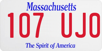 MA license plate 107UJ0