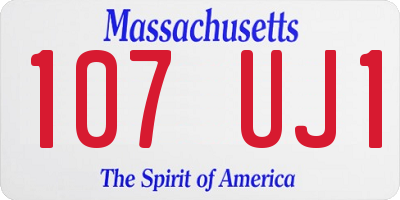 MA license plate 107UJ1