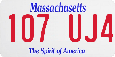 MA license plate 107UJ4